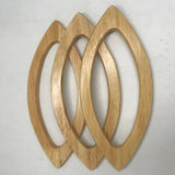 4Pcs Wooden Bag Handles, Petal Shape Handbag Purse Handle for DIY Bag
