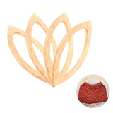 4Pcs Wooden Bag Handles, Petal Shape Handbag Purse Handle for DIY Bag