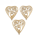 4Pcs Brass Heart Celestial Charms Sun Moon Stars Pendants Diy Jewelry Making