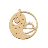 4Pcs Brass Sun Moon Charms Celestial Pendants Diy Jewelry Making
