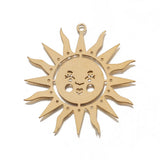 4Pcs Brass Sun Moon Charms Celestial Pendants Diy Jewelry Making