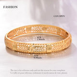 4Pcs Dubai Arab Bracelet&Bangles Women Girl Islam Muslim Wedding Copper Bangle