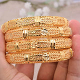 4Pcs Dubai Arab Bracelet&Bangles Women Girl Islam Muslim Wedding Copper Bangle