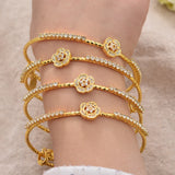 4Pcs Dubai Bangles Zircon Stone Bracelets&Bangles