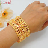 4Pcs Dubai Bangles African Jewelry Middle East Wedding Jewellery