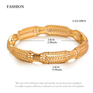 4Pcs Dubai Bangles & Copper Wide Bangle Jewelry for Women Hand Chain
