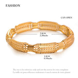 4Pcs Dubai Bangles & Copper Wide Bangle Jewelry for Women Hand Chain