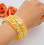 4Pcs/lot Dubai Bangles For Women Middle East Bracelets Wedding Jewelry