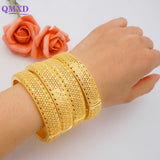 4Pcs/lot Dubai Bangles For Women Middle East Bracelets Wedding Jewelry