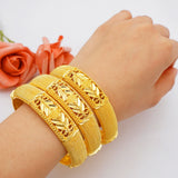 4Pcs/lot Dubai Bangles Wedding Indian Bracelet For Women African Charm