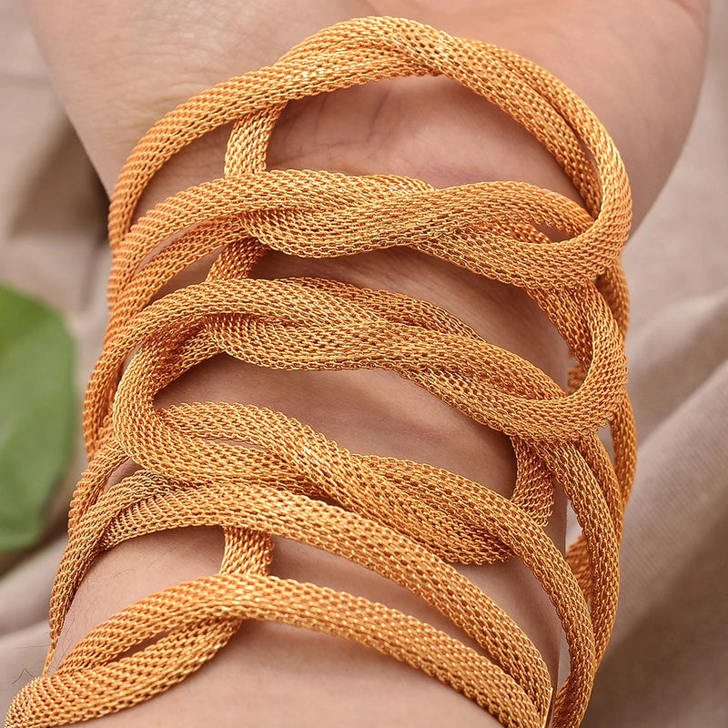 4Pcs/lot Women's Dubai Bride Wedding Cuff Bracelet Africa Bangles Jewelry