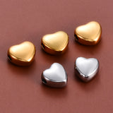 4Pcs Mirror Polishing Stainless Steel Heart Spacer Charms Beads for DIY Jewelry
