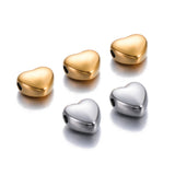4Pcs Mirror Polishing Stainless Steel Heart Spacer Charms Beads for DIY Jewelry