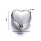 4Pcs Mirror Polishing Stainless Steel Heart Spacer Charms Beads for DIY Jewelry