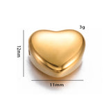 4Pcs Mirror Polishing Stainless Steel Heart Spacer Charms Beads for DIY Jewelry