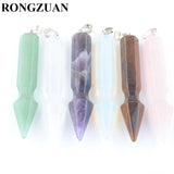 4Pcs Natural Gem Stone Long Pendants Pendulums Reiki Necklace Opal Quartzs