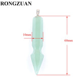 4Pcs Natural Gem Stone Long Pendants Pendulums Reiki Necklace Opal Quartzs