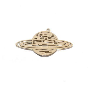 4Pcs Raw Brass Planet Charms Sun Pendants DIY Jewelry Making