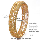 4Pcs/set 24K Dubai Bangles Ethiopia wedding Bangles Africa Saudi Arabia jewelry