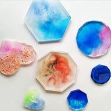4Pcs DIY Cup Pad Crystal Epoxy Mold Heart Rhombus Shape Coaster Molds