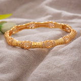 4Pcs Dubai Bangles With Rhinestone for Wedding Jewelry
