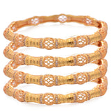 4Pcs Dubai Bangles With Rhinestone for Wedding Jewelry
