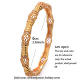 4Pcs Dubai Bangles With Rhinestone for Wedding Jewelry