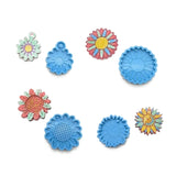 4Pcs Flower Keychain Mold Sunflower Resin Molds DIY Keychain Making
