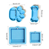 4Pcs Pet Memorial Keychain Silicone Mold Epoxy Casting