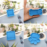 4Pcs Resin Keychain Silicone Molds for CAT Paw DIY Crafts Making