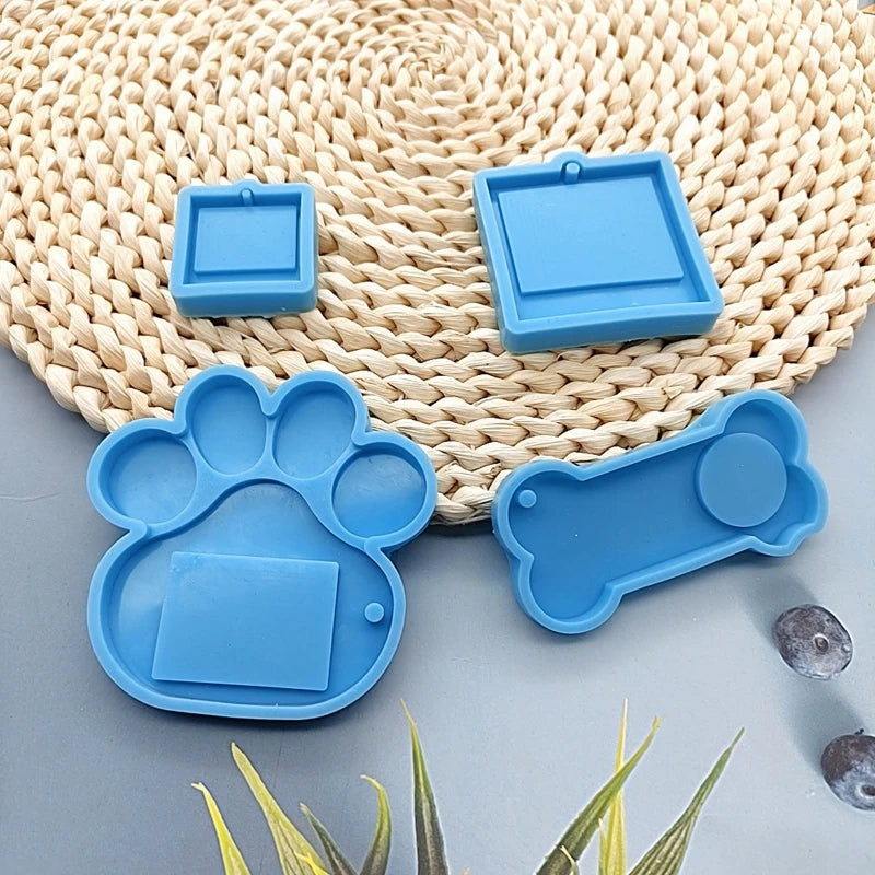 4Pcs Resin Keychain Silicone Molds for CAT Paw DIY Crafts Making