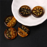 4Pcs/set Natural Tiger Eye Crystal Runes Stones Divination Rune Fortune-telling