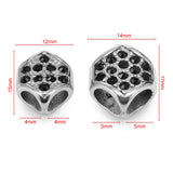 316L Stainless Steel Beads Hexagonal Leather Cord Bracelet