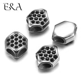 316L Stainless Steel Beads Hexagonal Leather Cord Bracelet