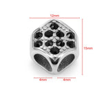 316L Stainless Steel Beads Hexagonal Leather Cord Bracelet
