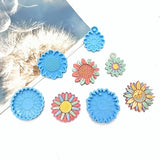 Flower Keychain Silicone Mold Sunflower Resin Mold Keychain Pendant
