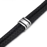 4PCS Stainless Steel Double Hole Beads for 6mm Leather Rope Bracelet DIY