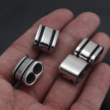 4PCS Stainless Steel Double Hole Beads for 6mm Leather Rope Bracelet DIY