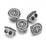 4Pcs Stainless Steel Anchor Rudder 6mm Slide Charm for Leather Bracelet DIY