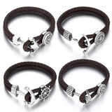 4Pcs Stainless Steel Anchor Rudder 6mm Slide Charm for Leather Bracelet DIY