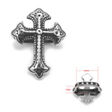 4 Vintage Cross Slide Beads Flat Leather 12*6mm Rope Charms Men Jewelry DIY