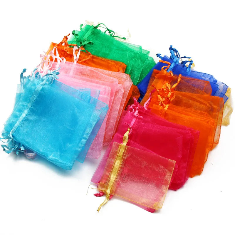Drawstring Organza Bags Jewelry Packaging Favors Cake Pouches