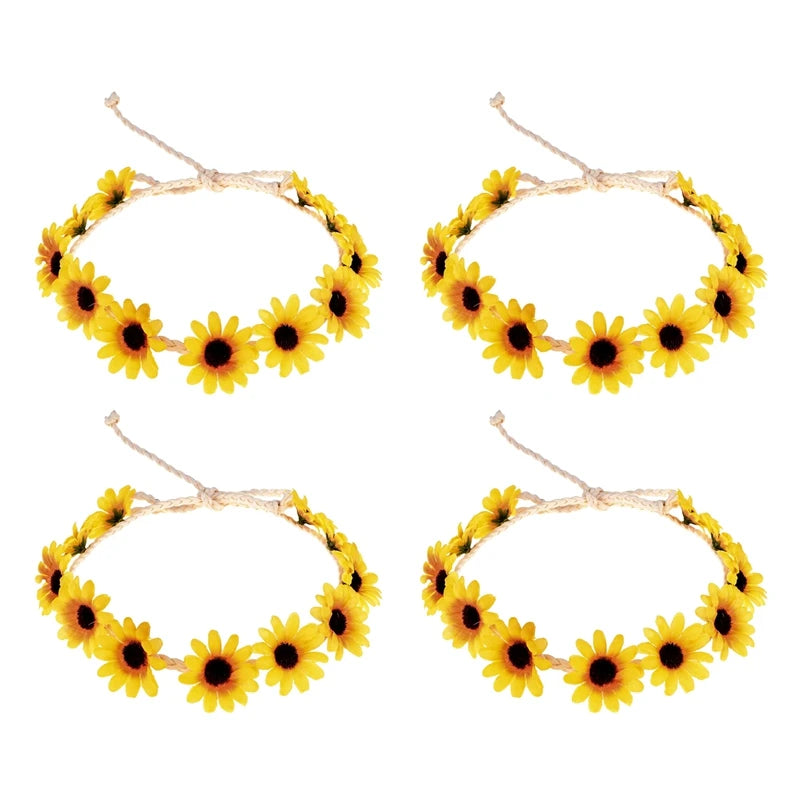 Floral Autumn Sunflower Crown Bridal Tiara Holiday Hair