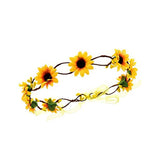 Floral Autumn Sunflower Crown Bridal Tiara Holiday Hair
