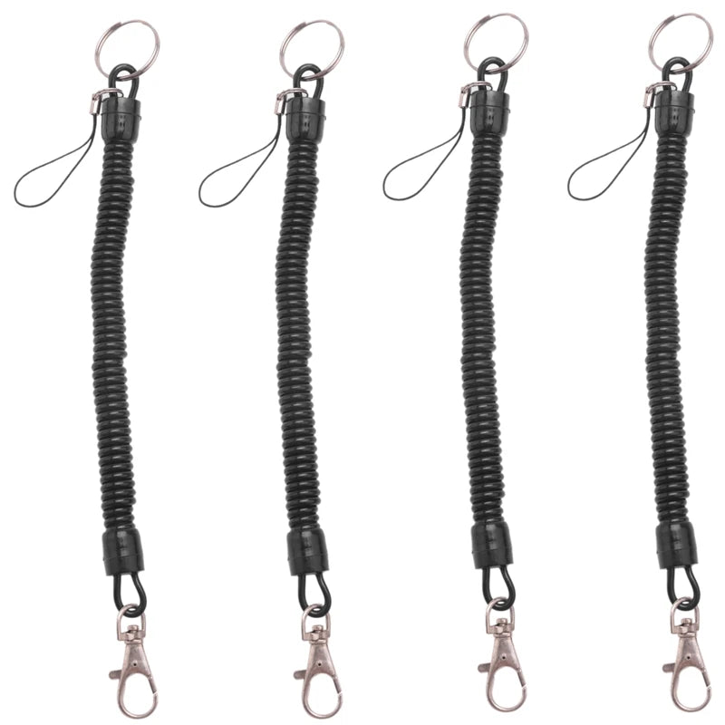 4X Lobster Clasp Spring Stretchy Coil Cord Strap Keychain