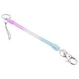 Purple Spring Stretchy Coil Keyring Keychain - 4X Lobster Hook