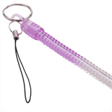 Purple Spring Stretchy Coil Keyring Keychain - 4X Lobster Hook