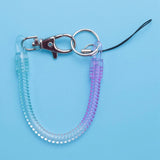 Purple Spring Stretchy Coil Keyring Keychain - 4X Lobster Hook