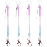 Purple Spring Stretchy Coil Keyring Keychain - 4X Lobster Hook