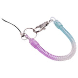 Purple Spring Stretchy Coil Keyring Keychain - 4X Lobster Hook